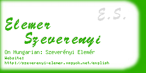 elemer szeverenyi business card
