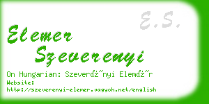 elemer szeverenyi business card